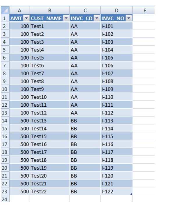 Excel Data