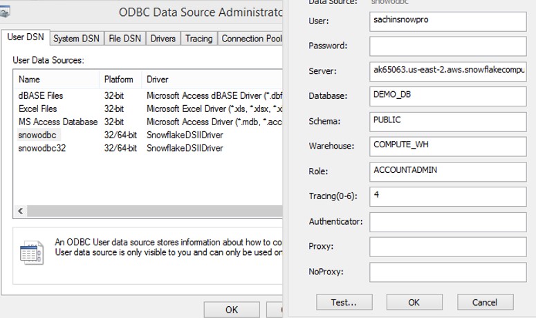 Connect Excel with Snowflake using ODBC