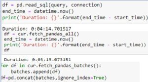 Snowflake to Python :Read_Sql() and Fetch_Pandas()