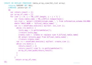 ARRAY in Java Script Procedure