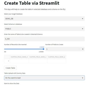 Streamlit: Create and Load Table Dynamically