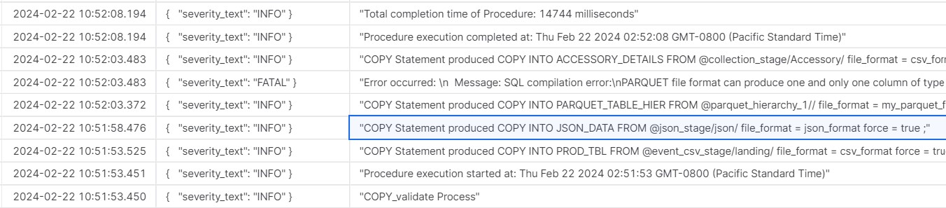 Error Logging for COPY Proc