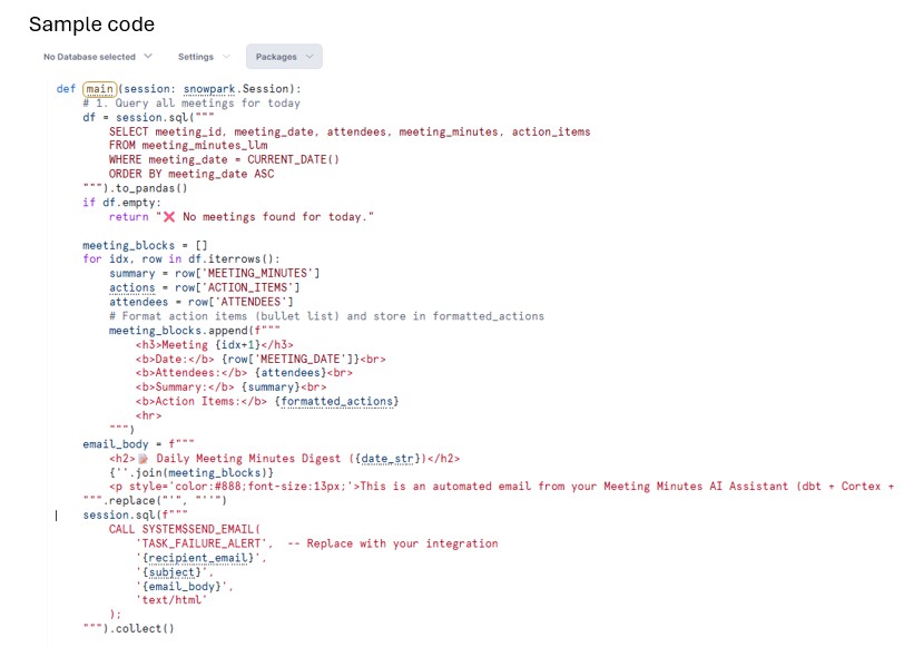 Snowpark Code